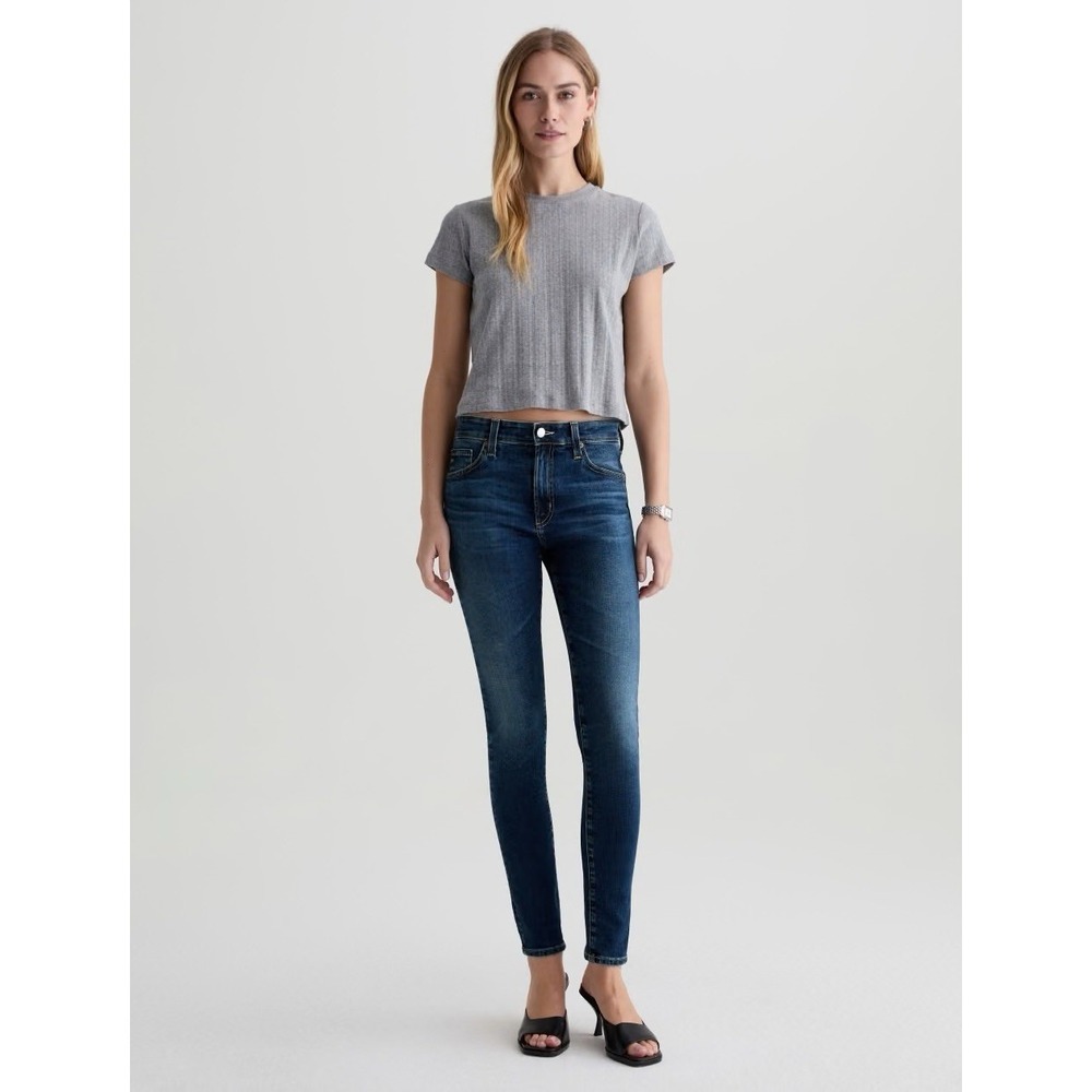 Adriano Goldschmied AG Dark Wash Farrah Skinny Ankle Jean 28R Women's Mid-Rise